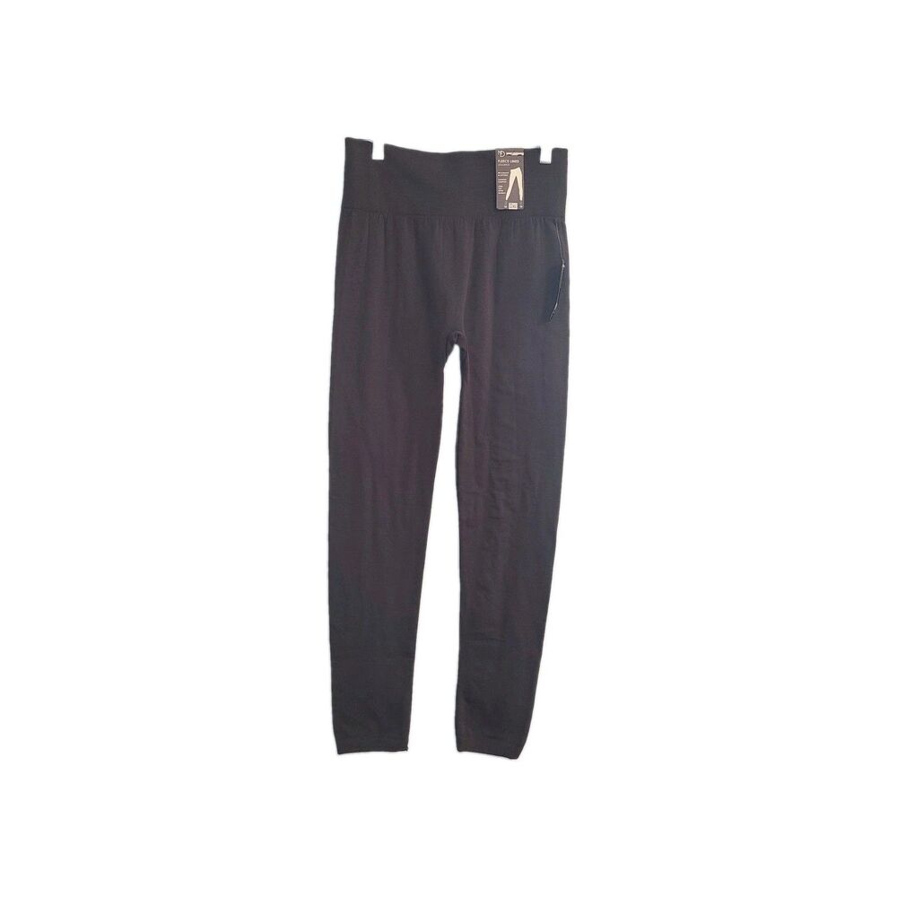 New Directions Fleece Lined Leggings Sz L/XL Chocolate Brown High Rise Cabincore